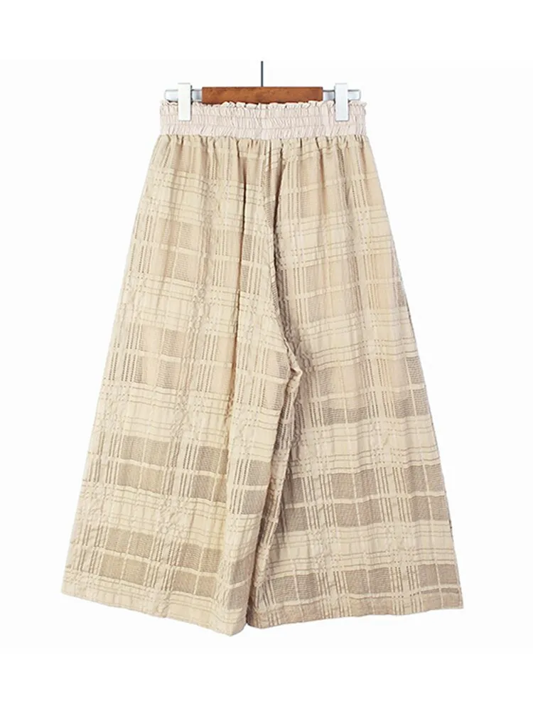 Pre Order:  Plaid Wide Leg Loose Pants