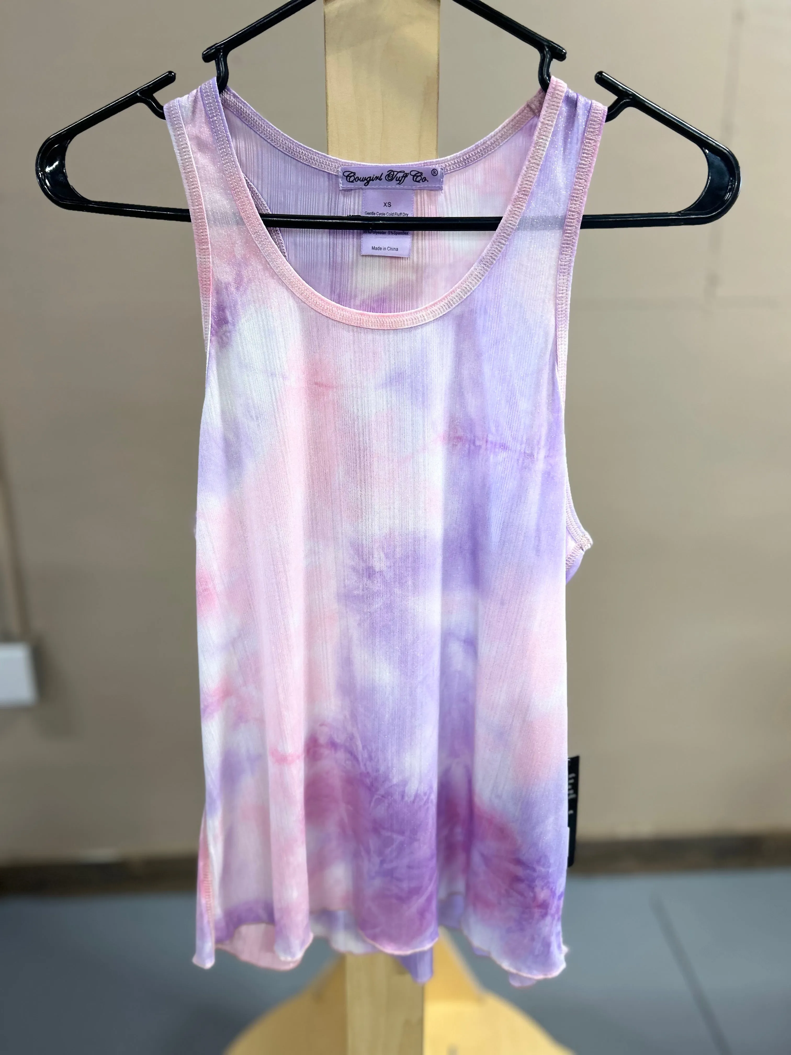 Purple and Pink Print Cowgirl Tuff Tank