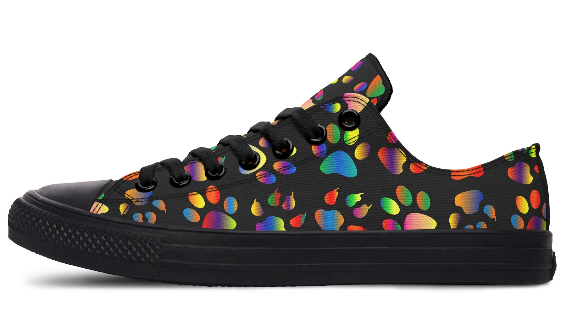 Rainbow Paw Prints Low Tops