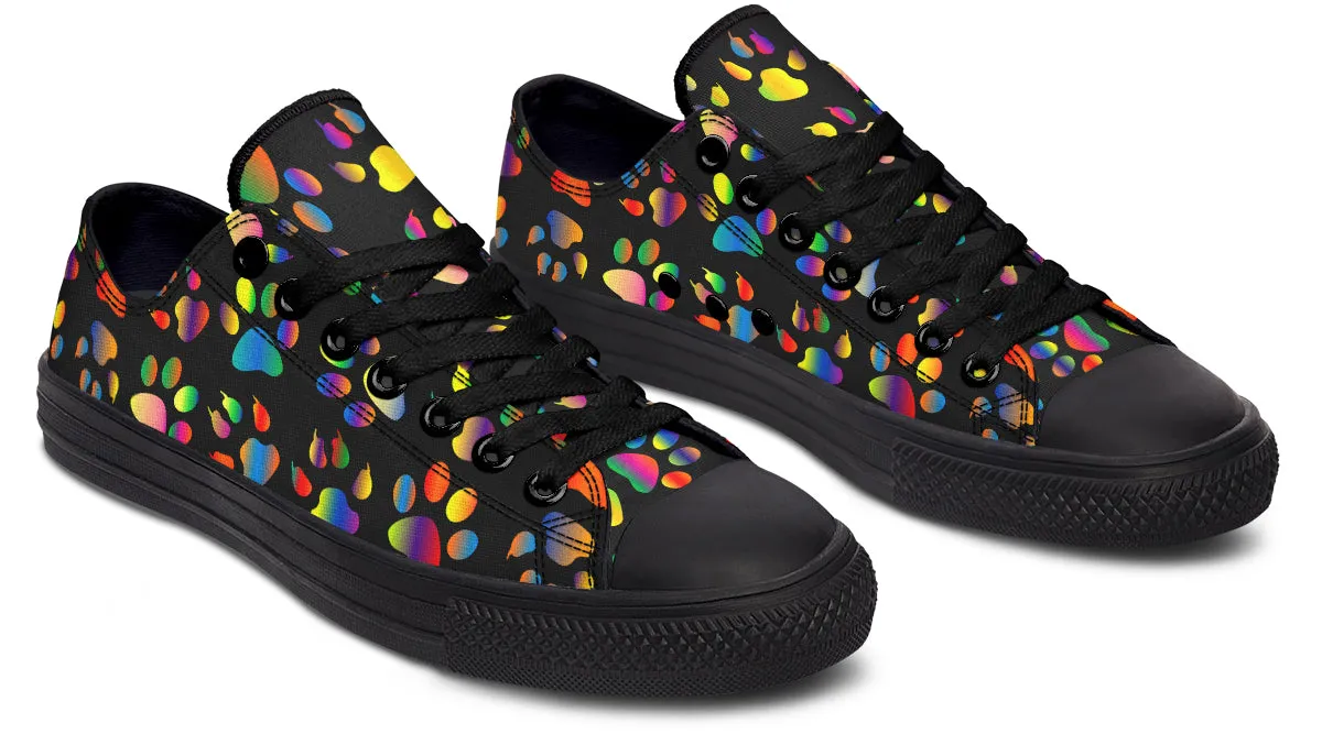 Rainbow Paw Prints Low Tops