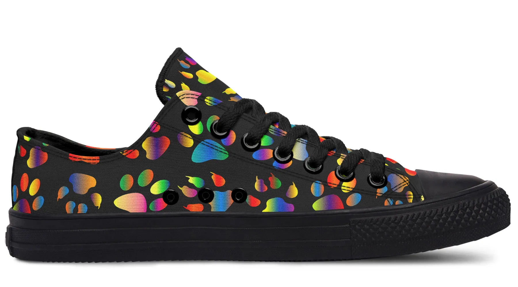 Rainbow Paw Prints Low Tops