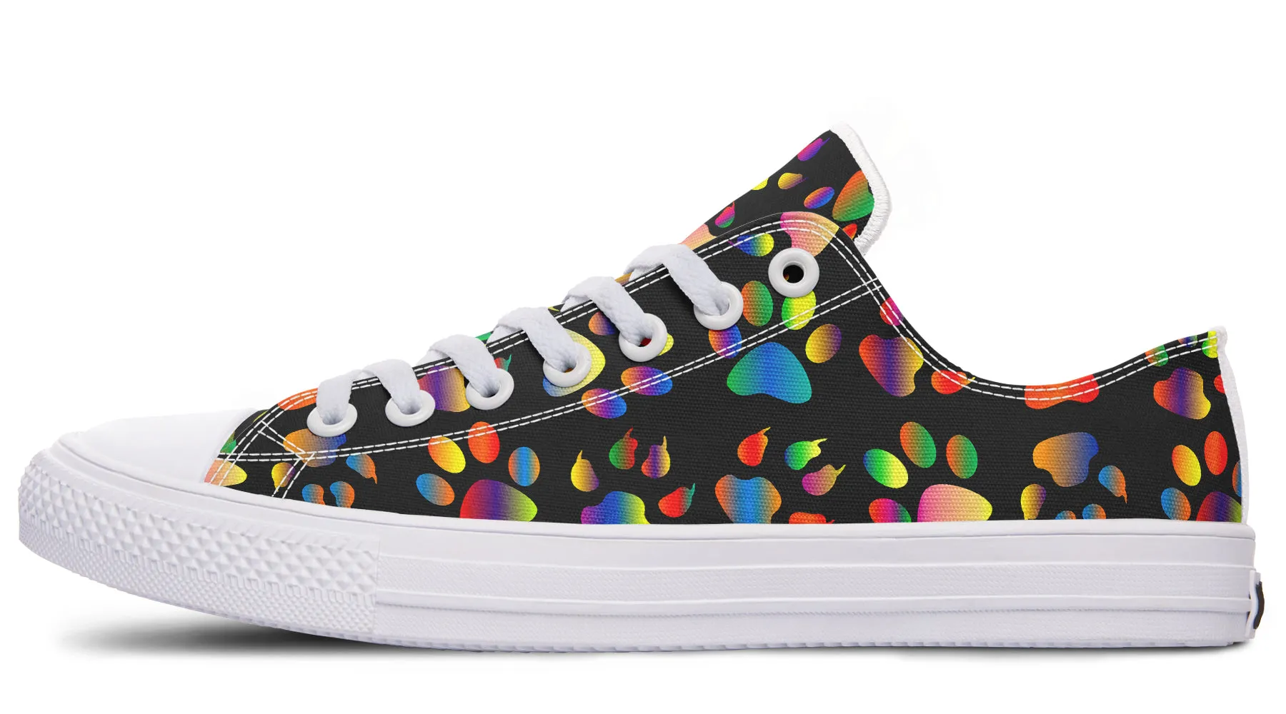 Rainbow Paw Prints Low Tops