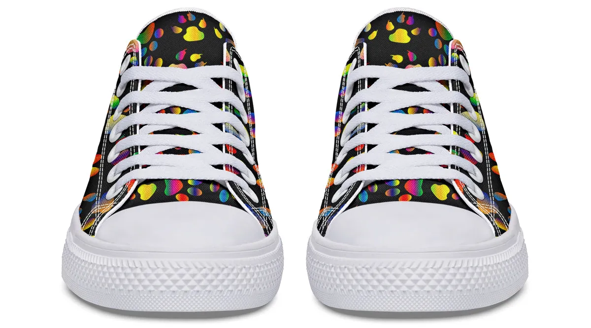 Rainbow Paw Prints Low Tops