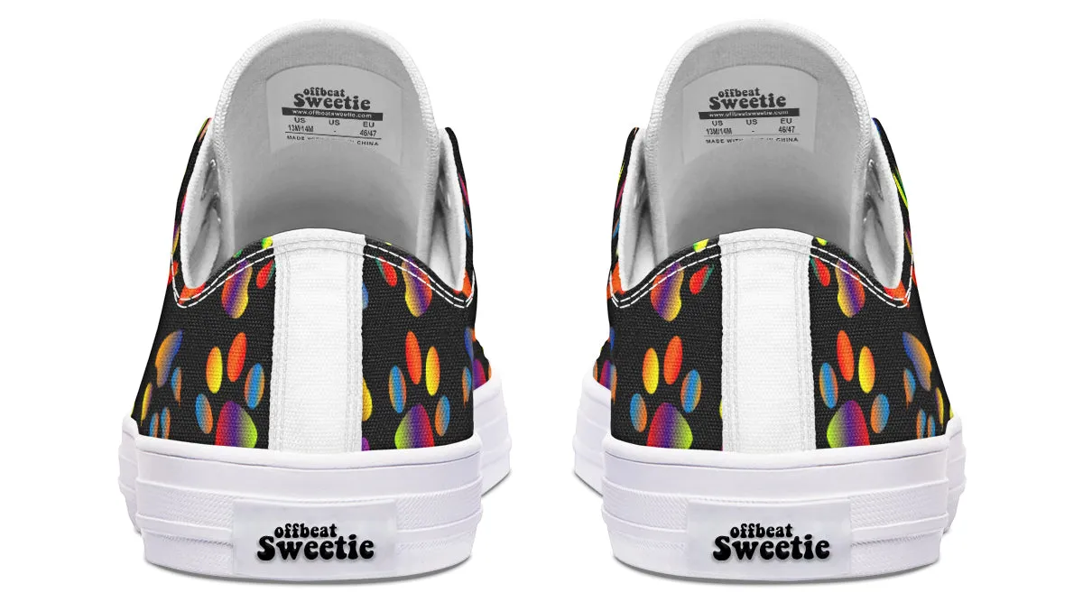 Rainbow Paw Prints Low Tops