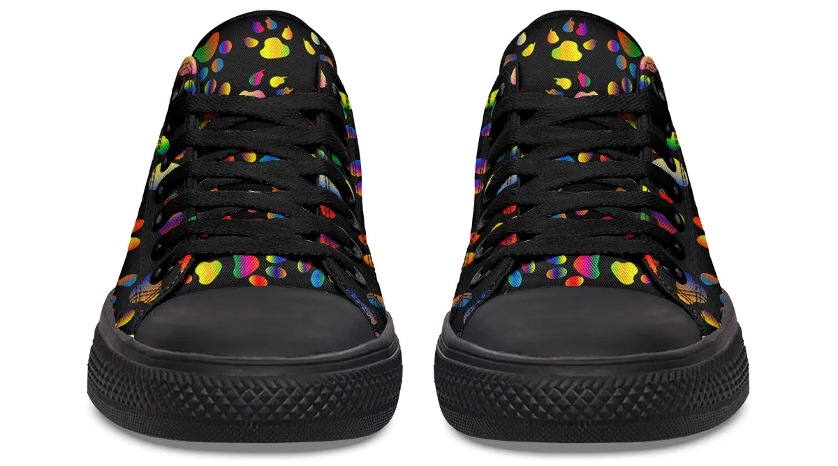 Rainbow Paw Prints Low Tops