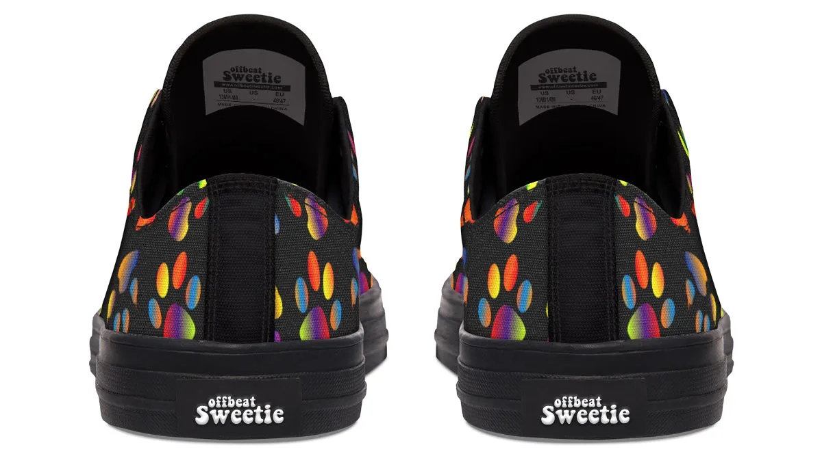 Rainbow Paw Prints Low Tops