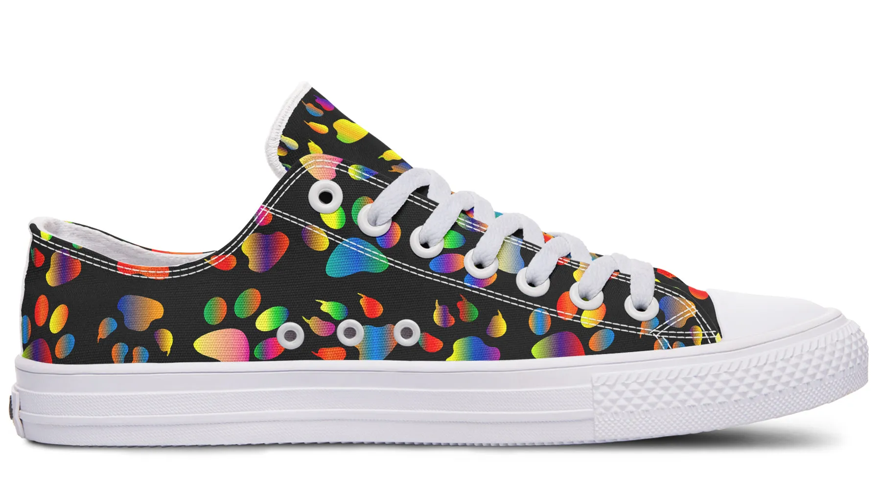 Rainbow Paw Prints Low Tops