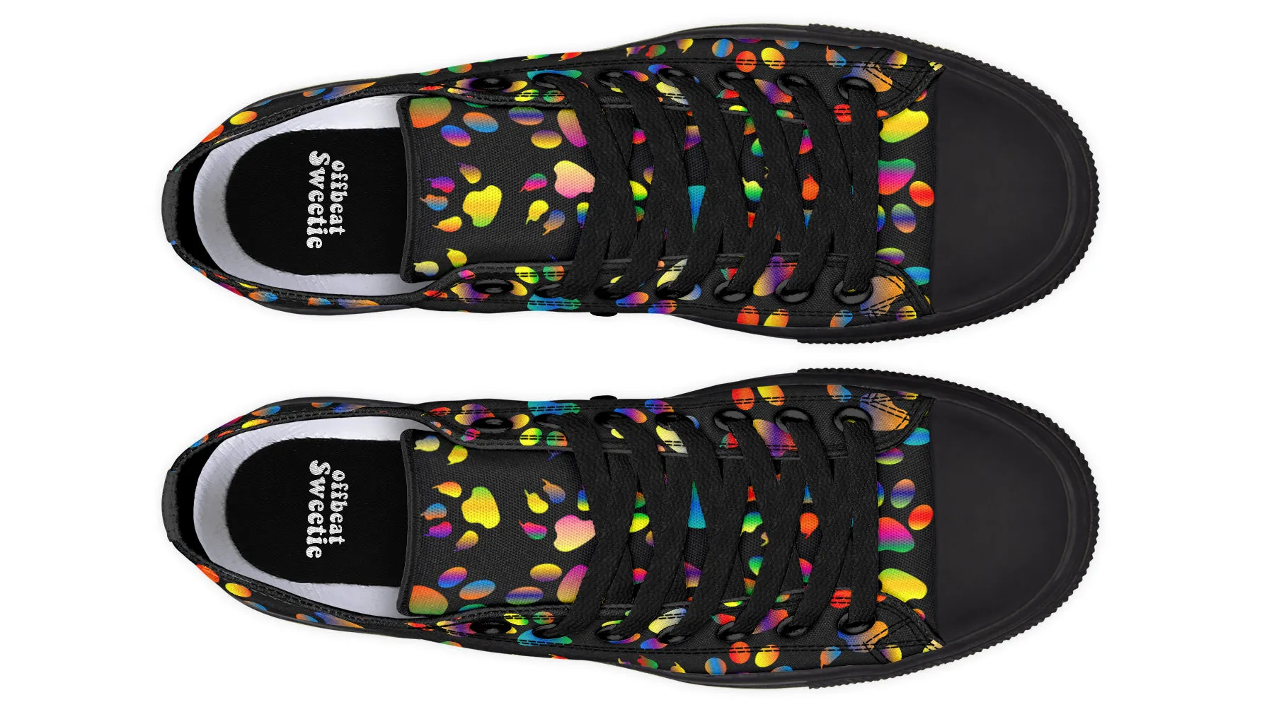 Rainbow Paw Prints Low Tops