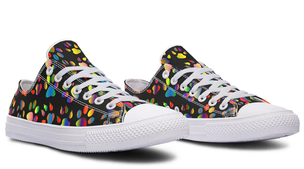 Rainbow Paw Prints Low Tops