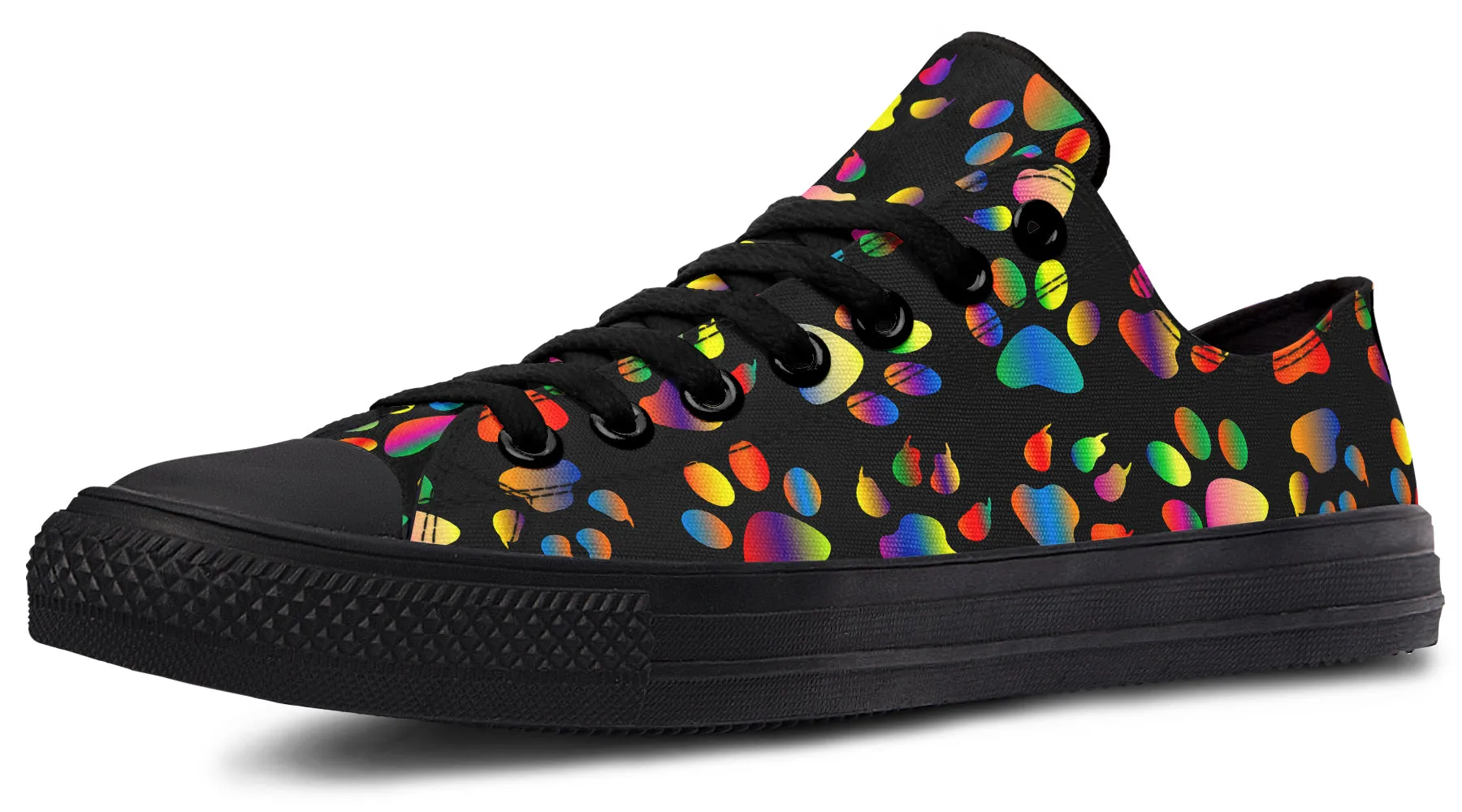 Rainbow Paw Prints Low Tops