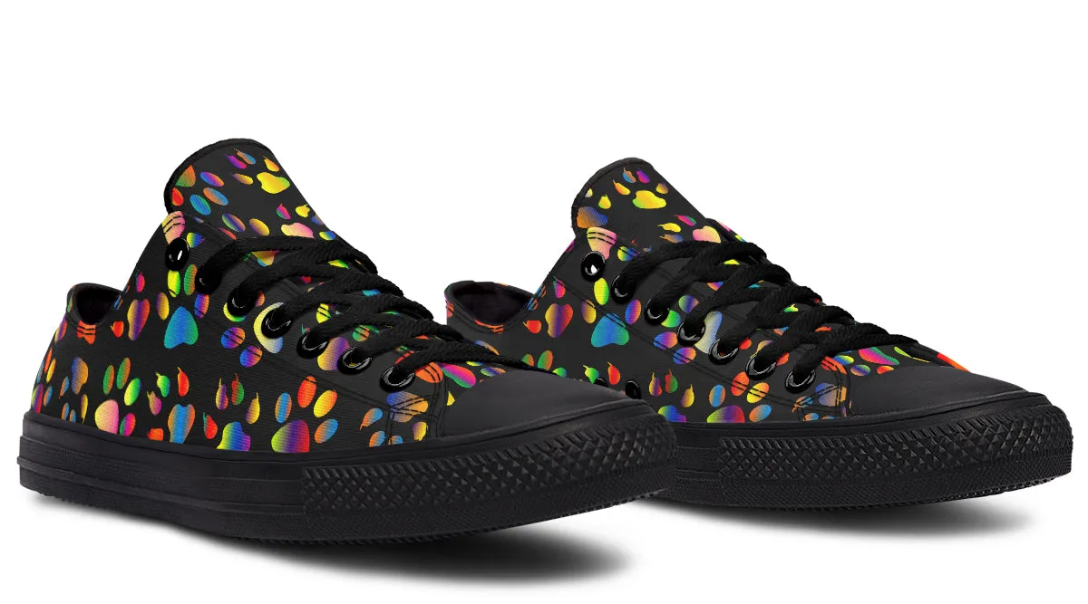 Rainbow Paw Prints Low Tops