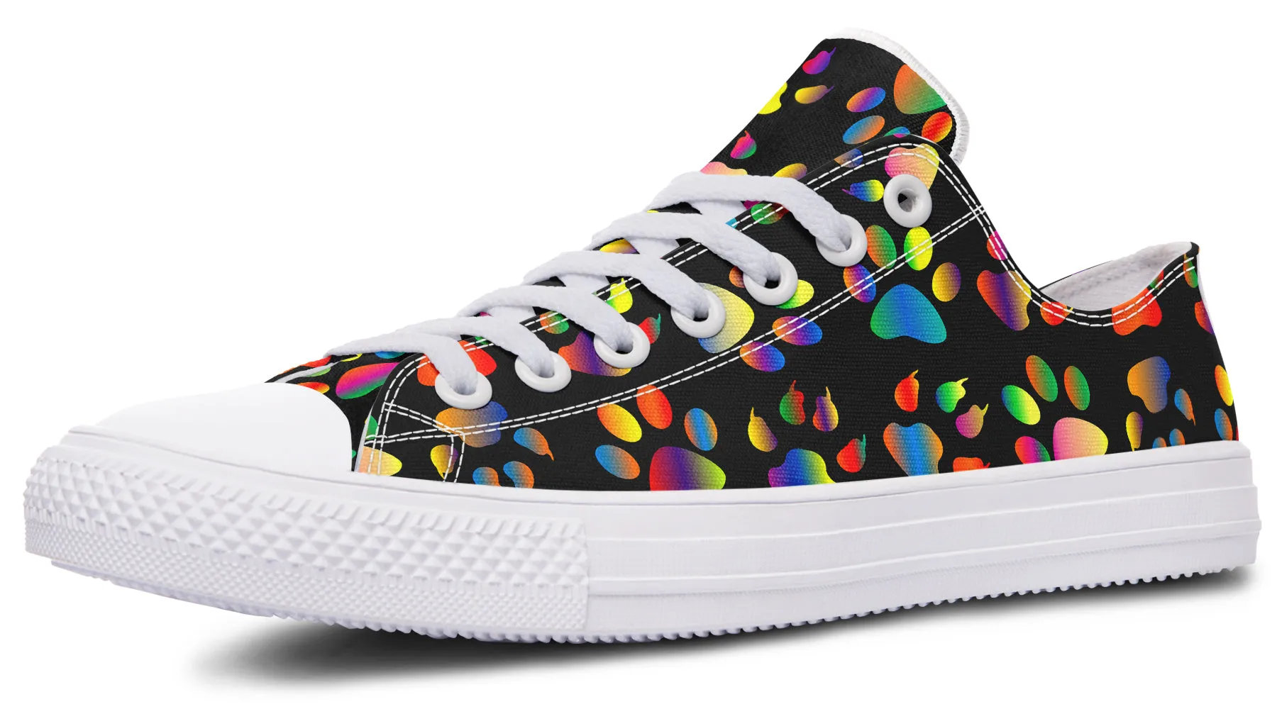 Rainbow Paw Prints Low Tops