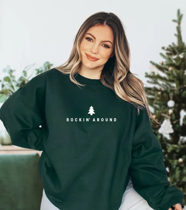 Rockin' Around Graphic Cozy Crew Sweatshirt