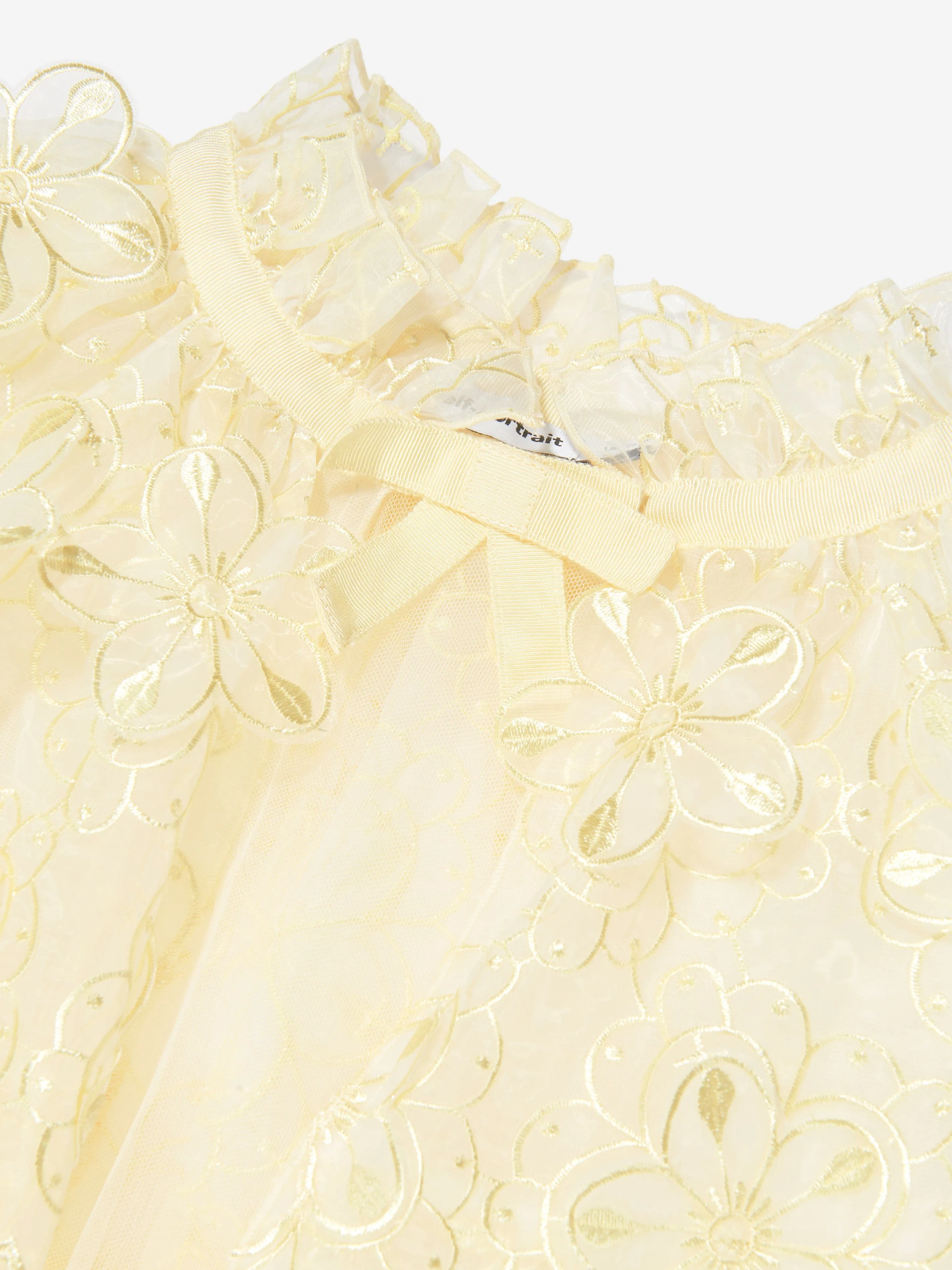 Self Portrait Girls 3-D Organza Cape in Yellow