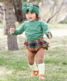 Storybook Rainbow Plaid Wave Ruffle Baby Bloomers by RuffleButts