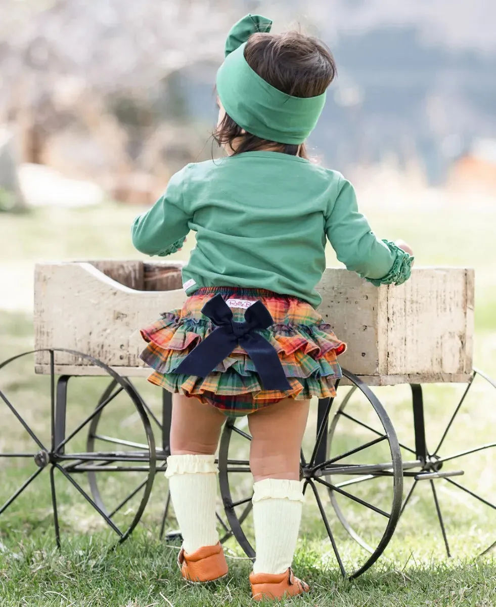 Storybook Rainbow Plaid Wave Ruffle Baby Bloomers by RuffleButts