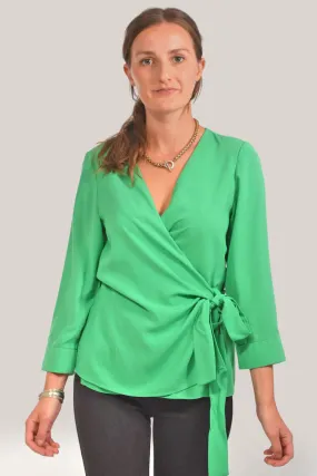 Tie Front Wrap Blouse