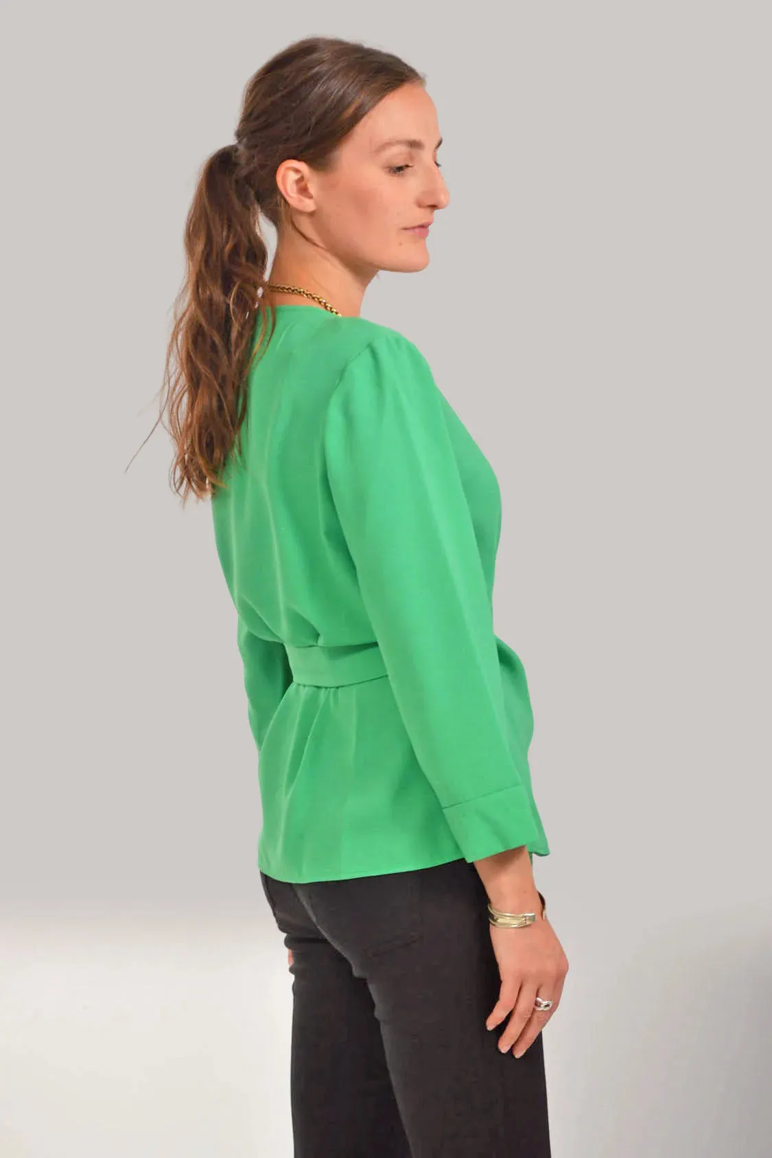 Tie Front Wrap Blouse