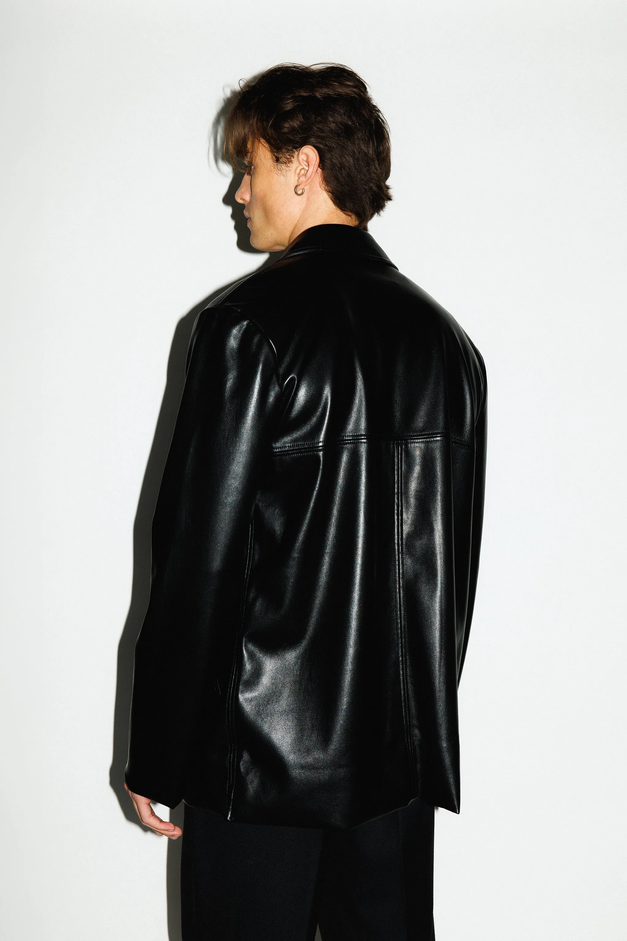 Wiltern Vegan Leather Blazer  |  Black