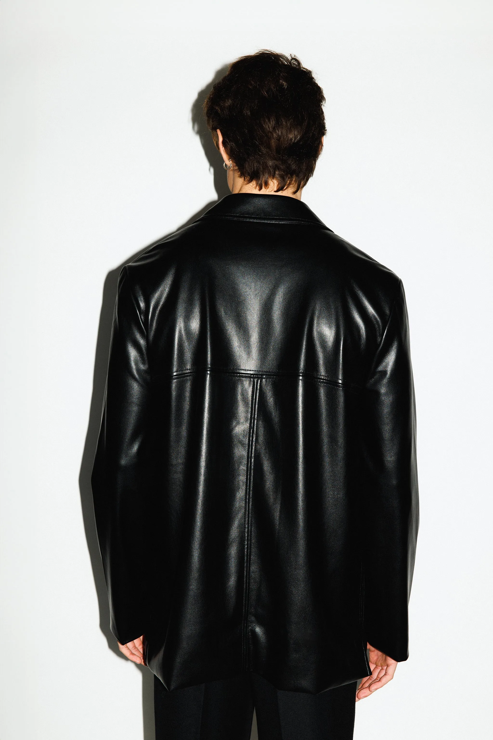 Wiltern Vegan Leather Blazer  |  Black