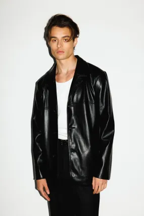 Wiltern Vegan Leather Blazer  |  Black