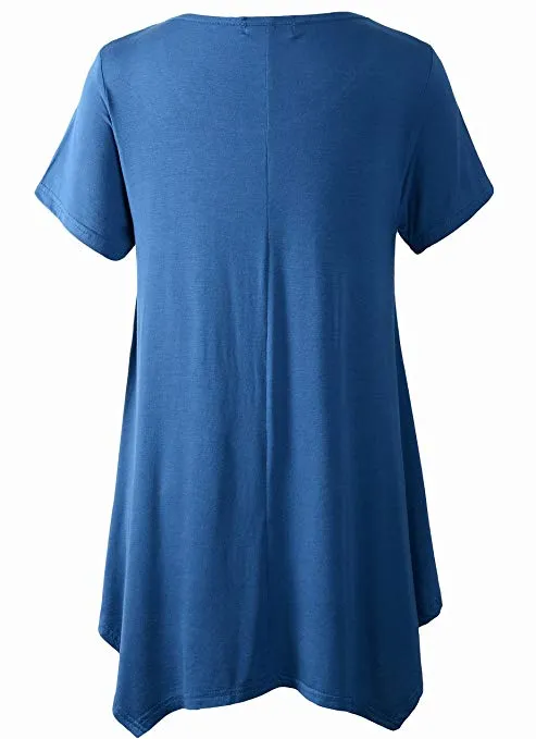 Womens Swing Tunic Tops Loose Fit Comfy Flattering T Shirt